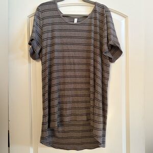 LuLaRoe Gray Striped Top